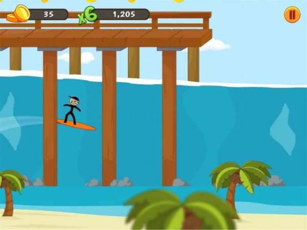 Stickman Surfer 4 تصوير الشاشة