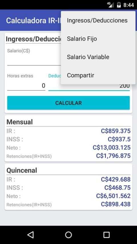 Calculadora IR-INSS NIC скриншот 4