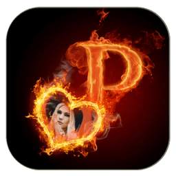 Fire Text Photo Frame