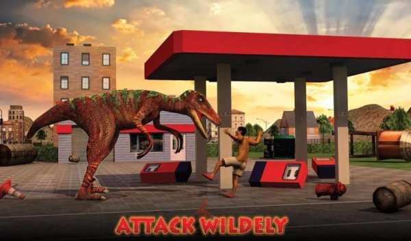 Dino City Rampage 3D स्क्रीनशॉट 1