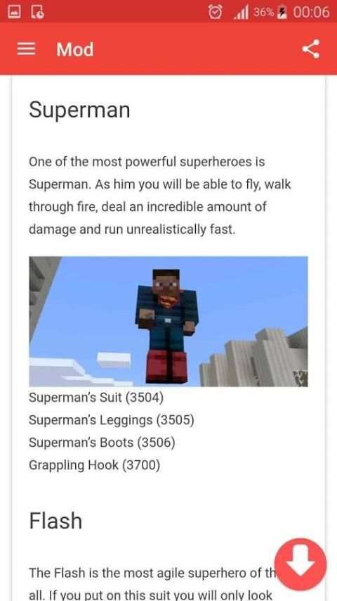 Mod Superhero for Minecraft pe screenshot 1