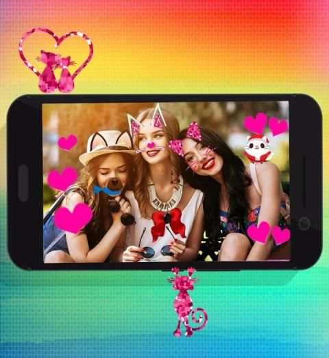 Cat Face snap photo Filter स्क्रीनशॉट 1