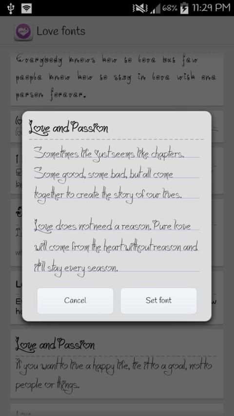 Love Fonts for FlipFont screenshot 1