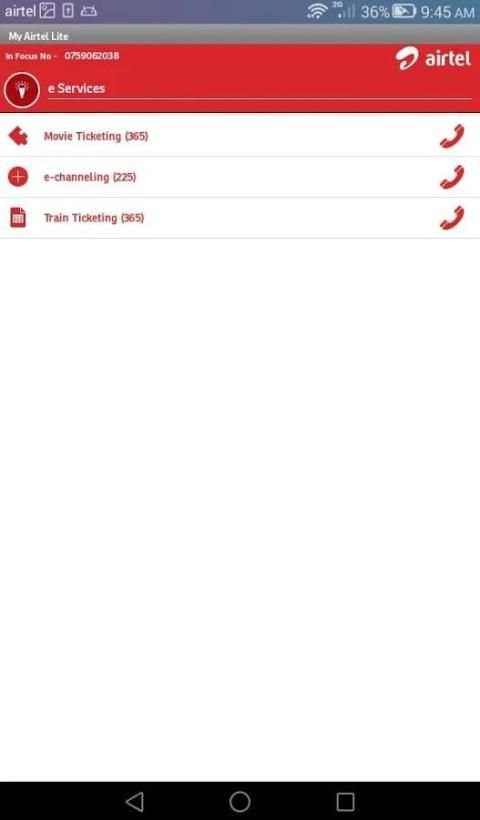 My Airtel Lite 4 تصوير الشاشة