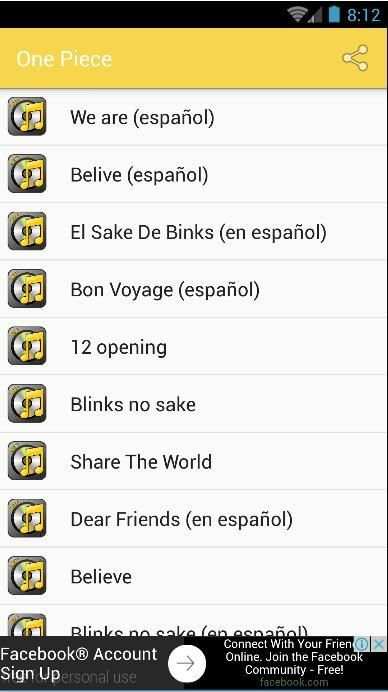 One Piece Music & Lyrics скриншот 2