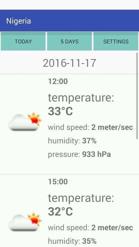 Nigeria Weather screenshot 1