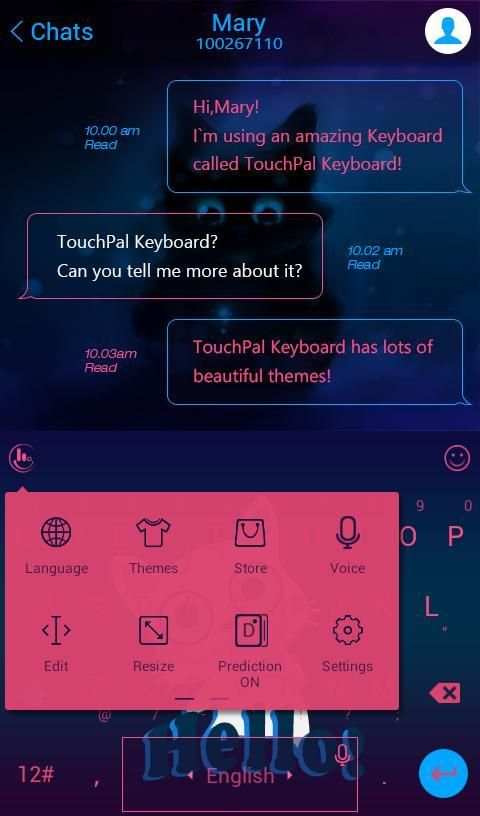 TouchPal Yogurt Blue Theme скриншот 3