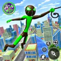 Superhero Stickman Rope Hero - Gangster Crime Game