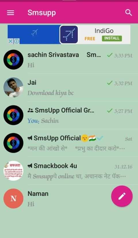 SmsUpp Messenger screenshot 1