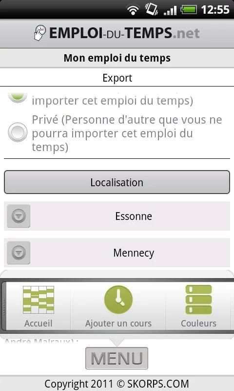 Emploi du temps screenshot 1