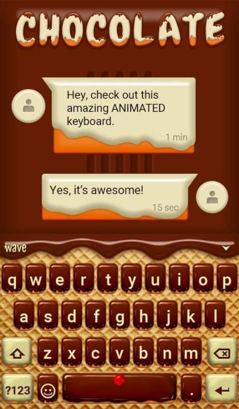 Chocolate Animated Keyboard स्क्रीनशॉट 3