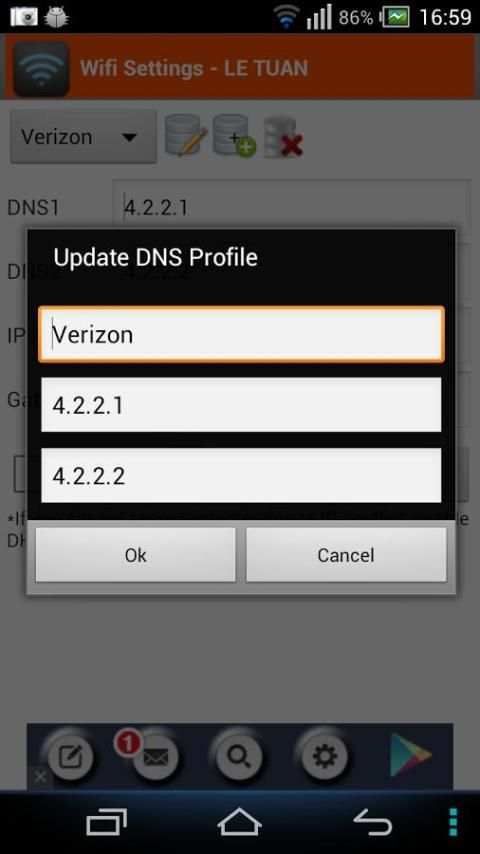 WiFi Settings (dns,ip,gateway) screenshot 3