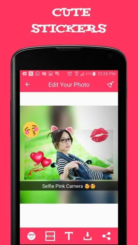 B622 - Selfie Pink Camera скриншот 4