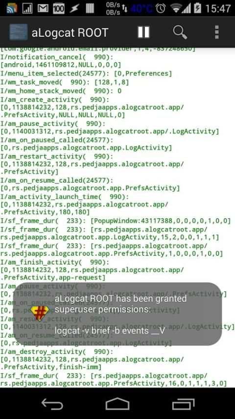 [ROOT] aLogcat скриншот 1