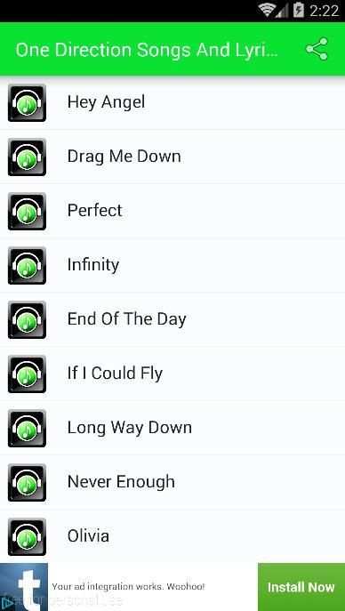 One Direction Lyrics скриншот 2
