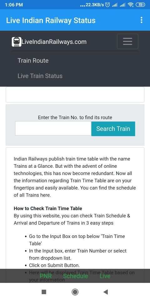 Live Indian Railway Status स्क्रीनशॉट 2