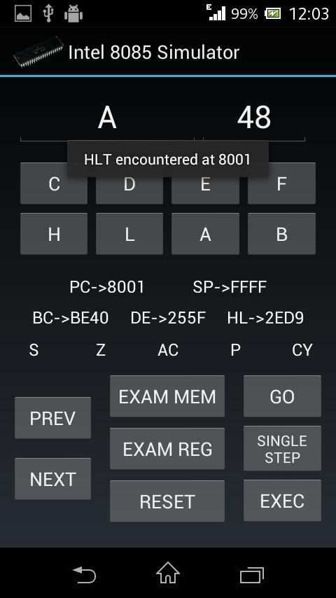 Intel 8085 Simulator скриншот 2