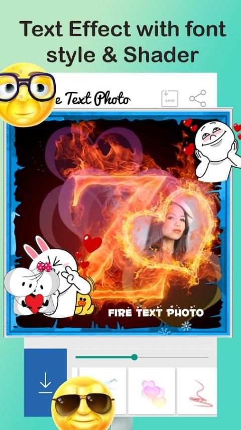 Fire Text Photo Frame screenshot 2