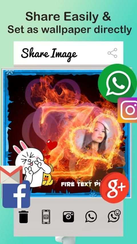Fire Text Photo Frame screenshot 1
