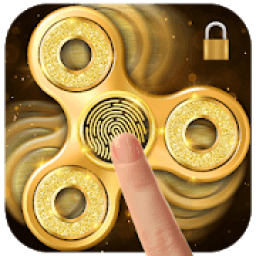 Golden fidget spinner&amp;fingerprint locker for prank आइकन