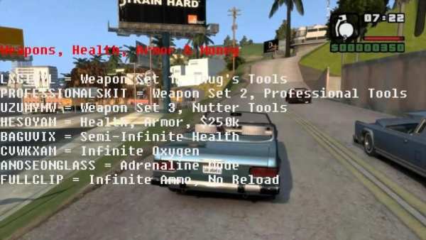 Cheats - GTA San Andreas скриншот 3