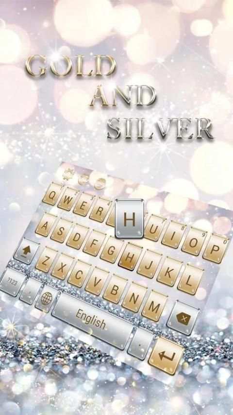 Gold And Silver Keyboard Theme screenshot 2