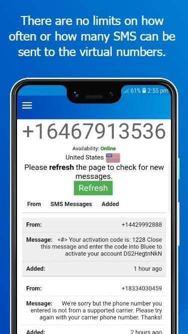 Virtual Number - SMS Receive Free Phone Numbers screenshot 1