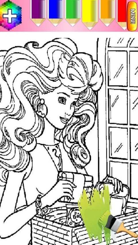 Princess girl coloring book скриншот 2