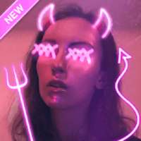 Neon Devil Horns Photo Editor