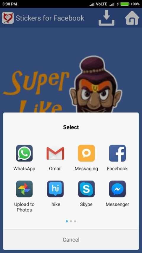 Stickers for Facebook स्क्रीनशॉट 1
