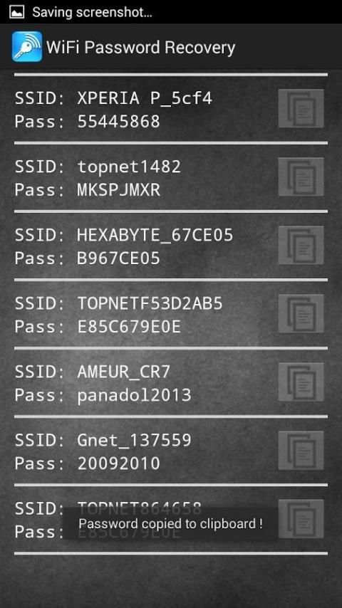 Wifi Password Recovery (ROOT) screenshot 2