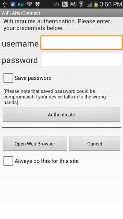 WiFi AfterConnect Web Login स्क्रीनशॉट 3
