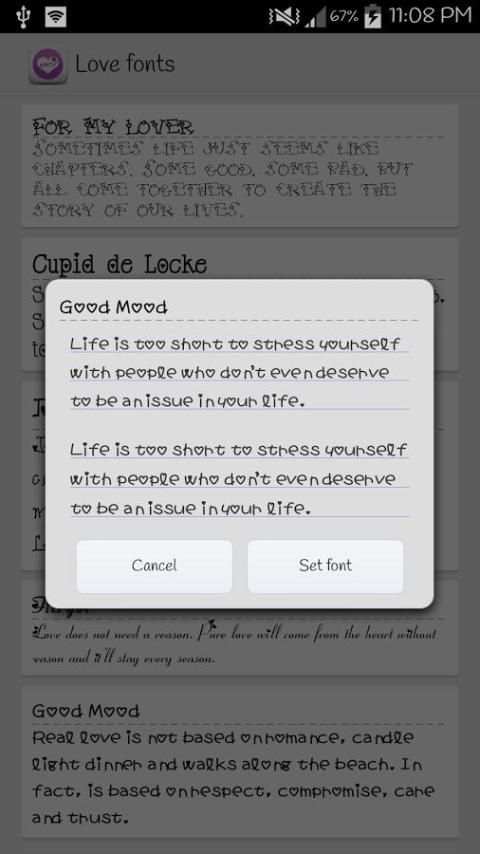 Love Fonts for FlipFont screenshot 2