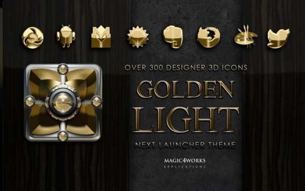 Gold Li Next Launcher theme скриншот 3
