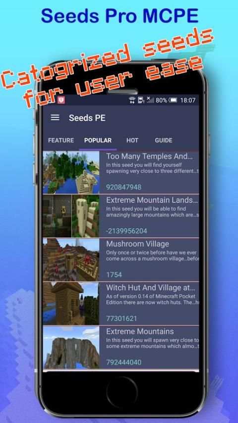 Seeds: Seeds for Minecraft PE screenshot 2