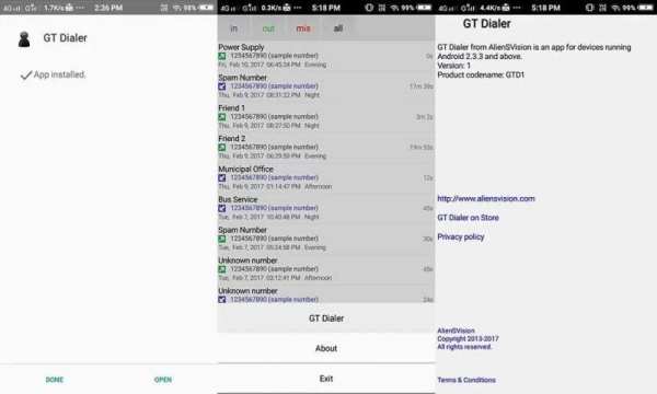 GT Dialer screenshot 1