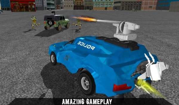 Flying Robot Police Car Driver screenshot 1