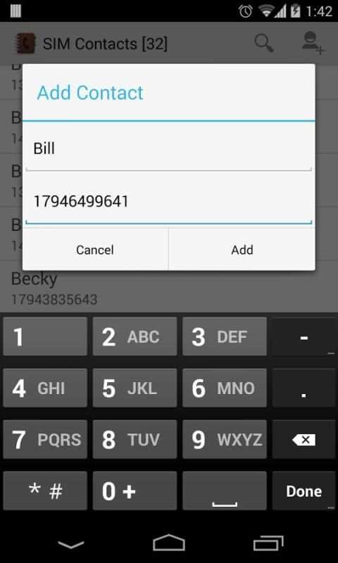 SIM Contacts screenshot 2