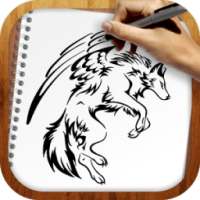Draw Tattoo Wolves