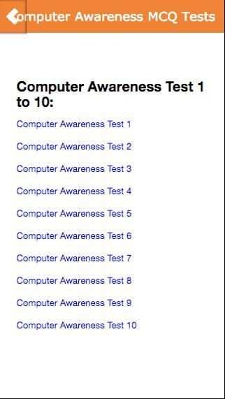 Computer Awareness MCQ Tests 2 تصوير الشاشة