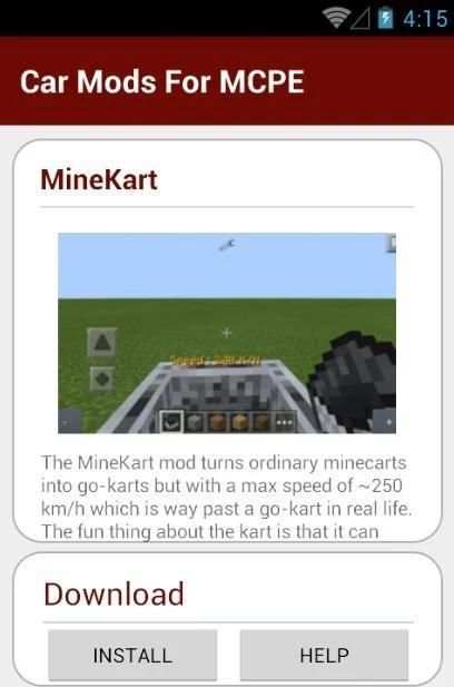Car Mods For MCPE 2 تصوير الشاشة