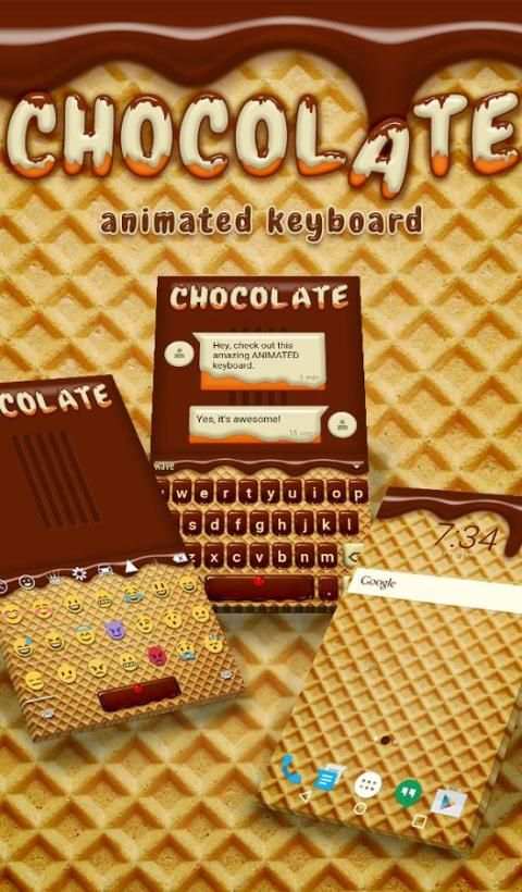 Chocolate Animated Keyboard स्क्रीनशॉट 1