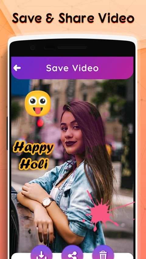 Holi video maker - color your pics स्क्रीनशॉट 1