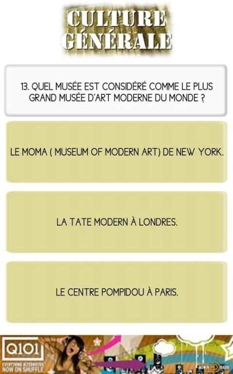 Culture Générale : Le Quiz 2 تصوير الشاشة