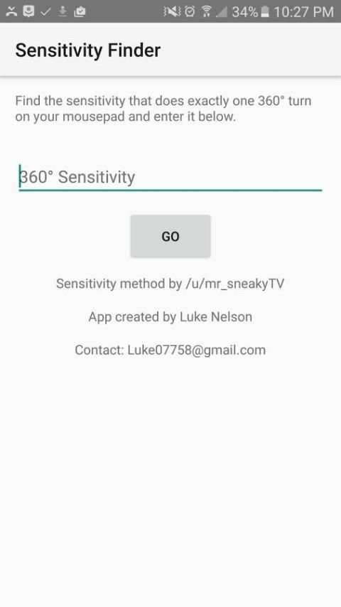 Sensitivity Finder स्क्रीनशॉट 3