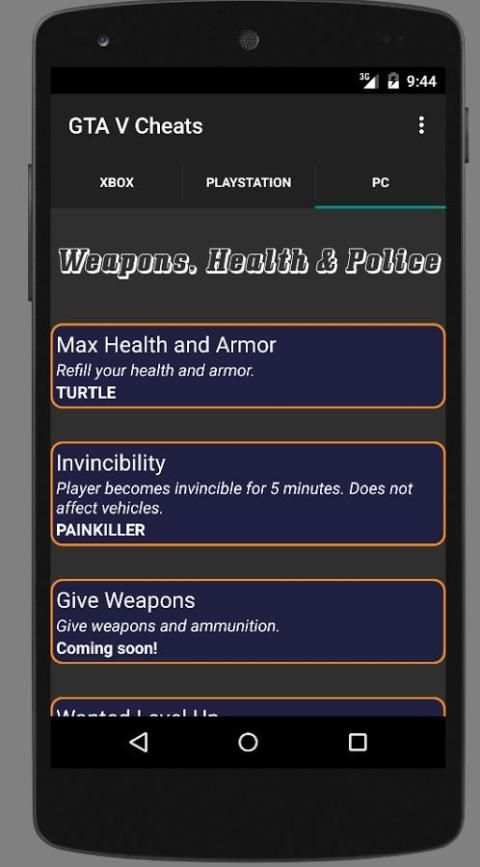 Cheat Codes for GTA 5 screenshot 2