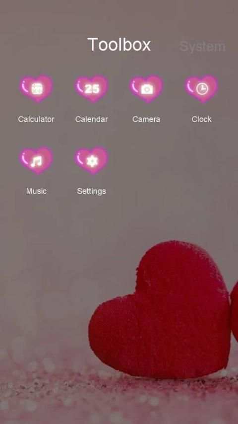 Romantic Heart Launcher Theme स्क्रीनशॉट 3