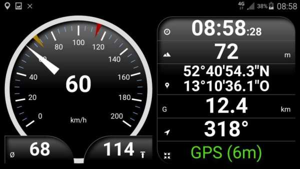 Tachometer km/h mit Entfernungsmesser und HUD स्क्रीनशॉट 3
