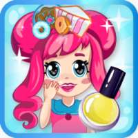 Nail salon shop girl  logo