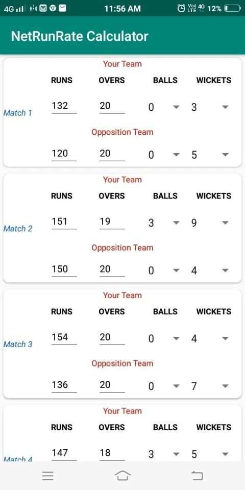 Net Run Rate Calculator screenshot 3
